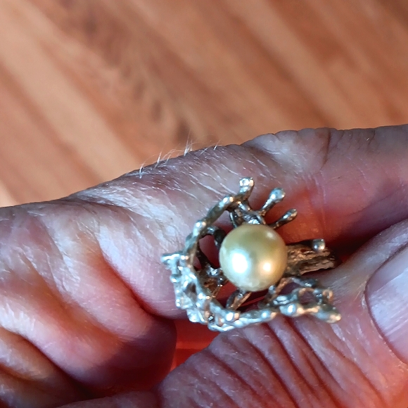 VTG STERLING PEARL ARTISAN MADE RING - Picture 7 of 8